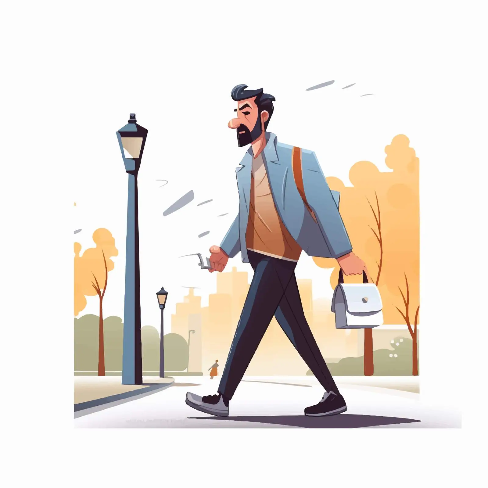 Man Walking with Binder Near Mailbox Illustration — free download from Dotvec