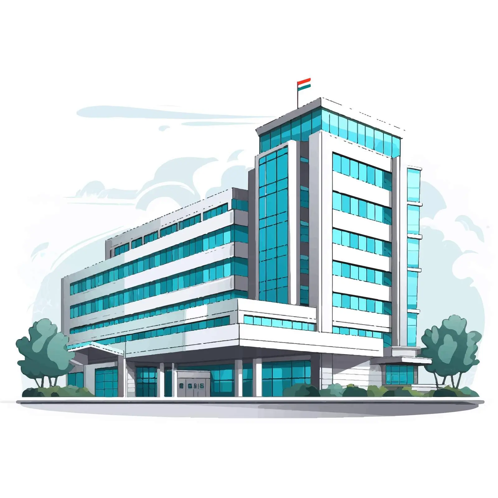 Modern Hospital Cartoon Vector Illustration — free download from Dotvec