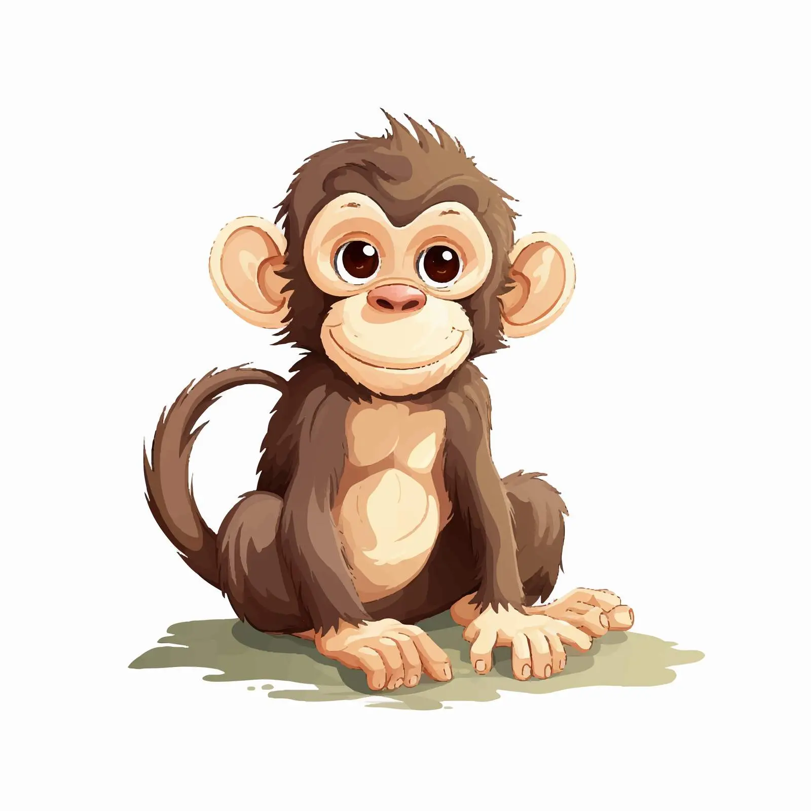 Cartoon Monkey Illustration on White Background – free monkey character image from Dotvec