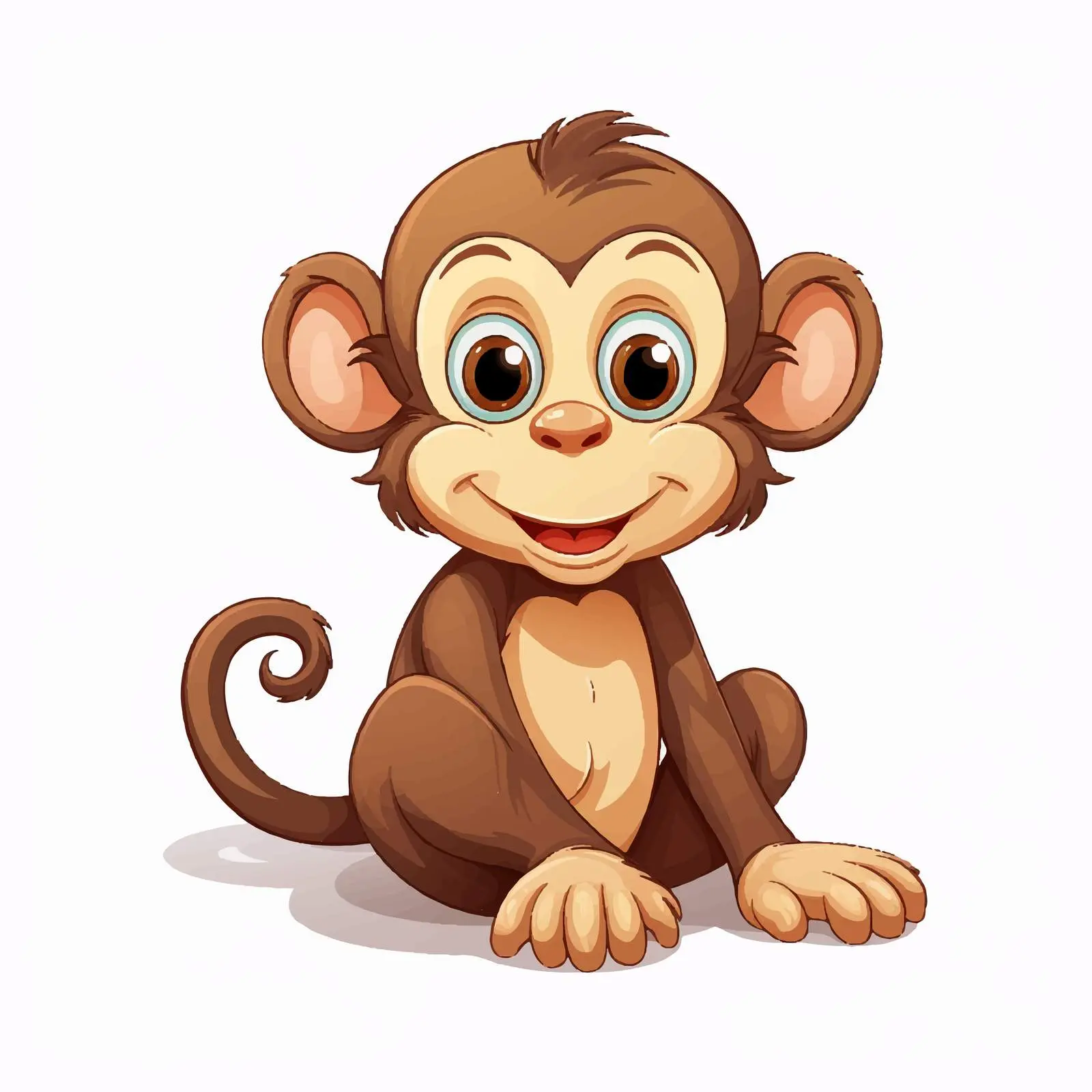 Cartoon Monkey Illustration on White Background — free download from Dotvec