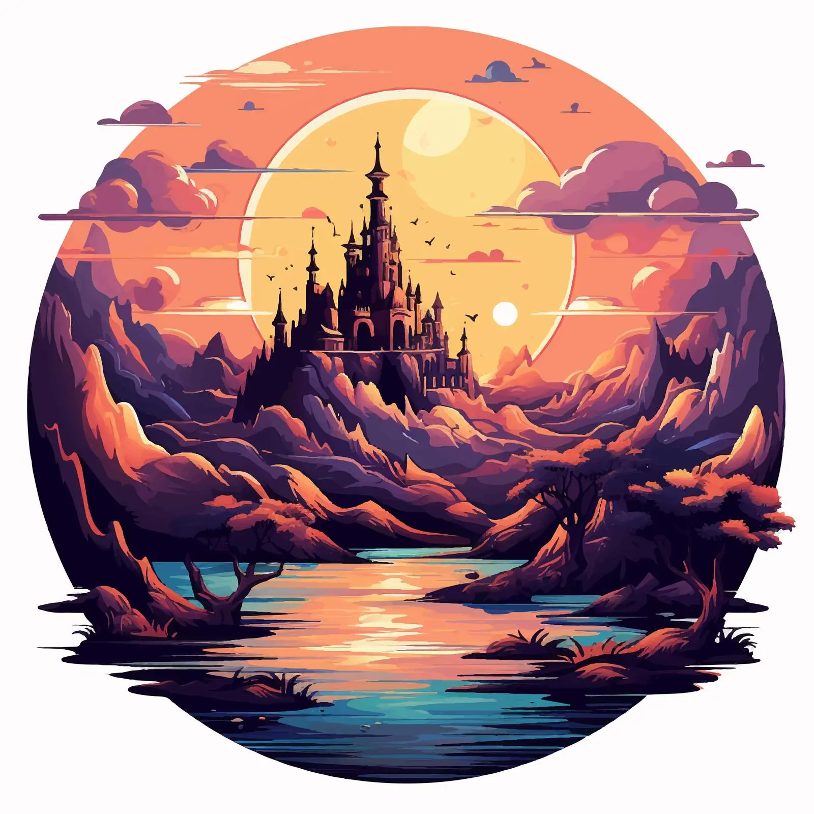 Cartoon Moon Setting Vector Illustration — free download from Dotvec