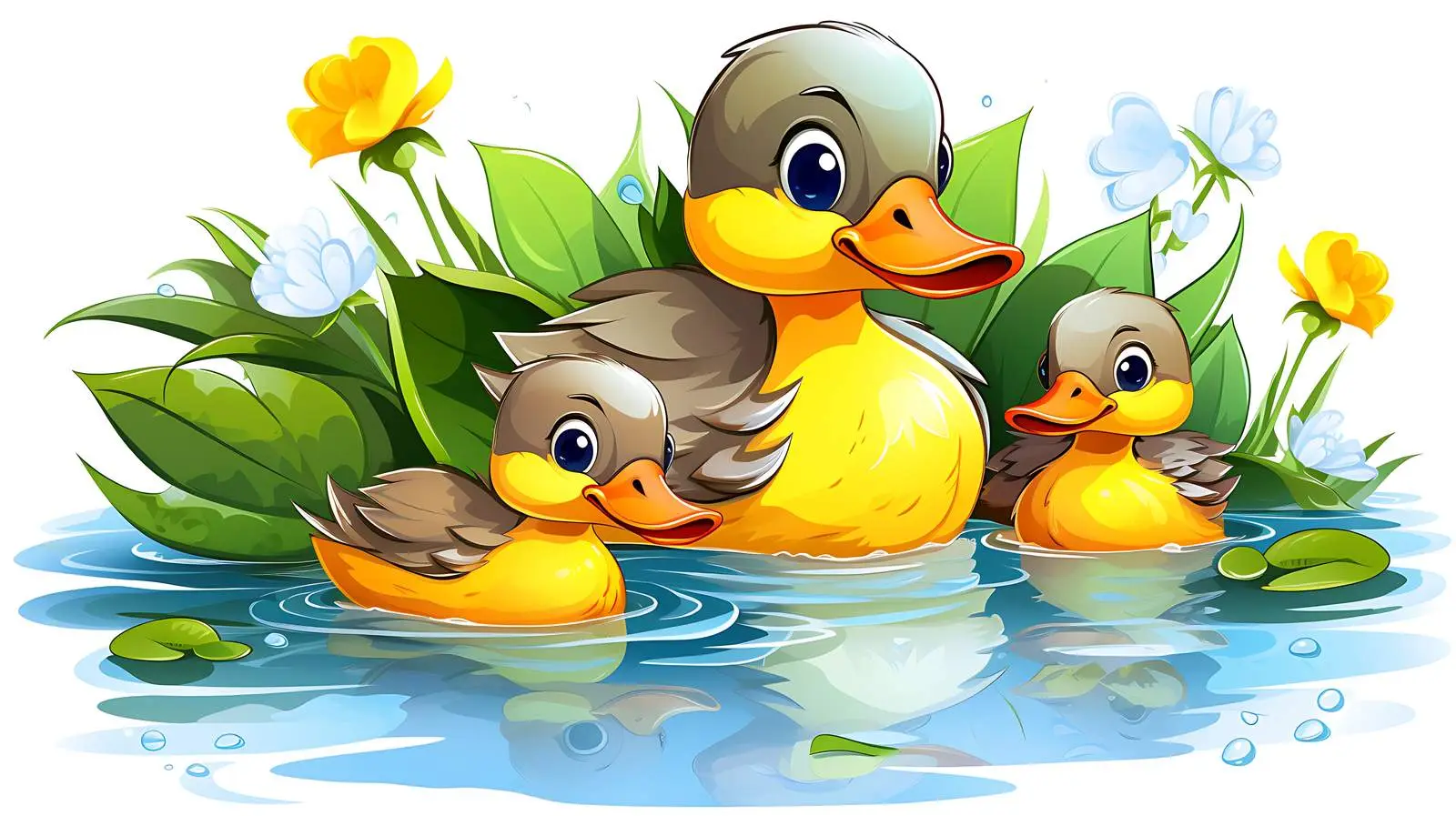 Duck Family Illustration — free download from Dotvec
