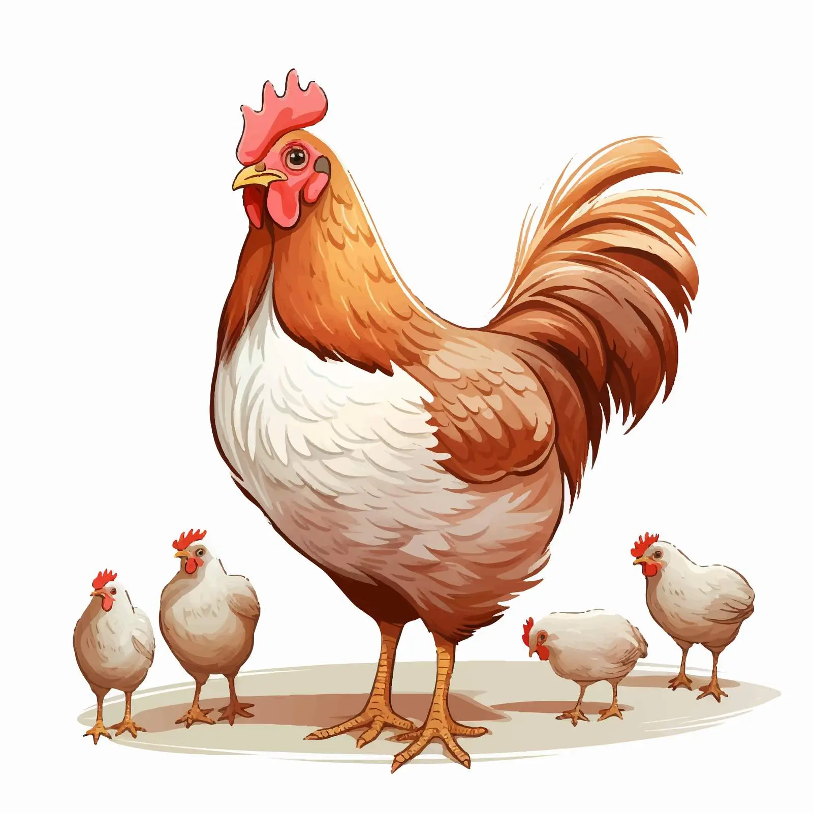Mother Hen Illustration on White Background — free download from Dotvec