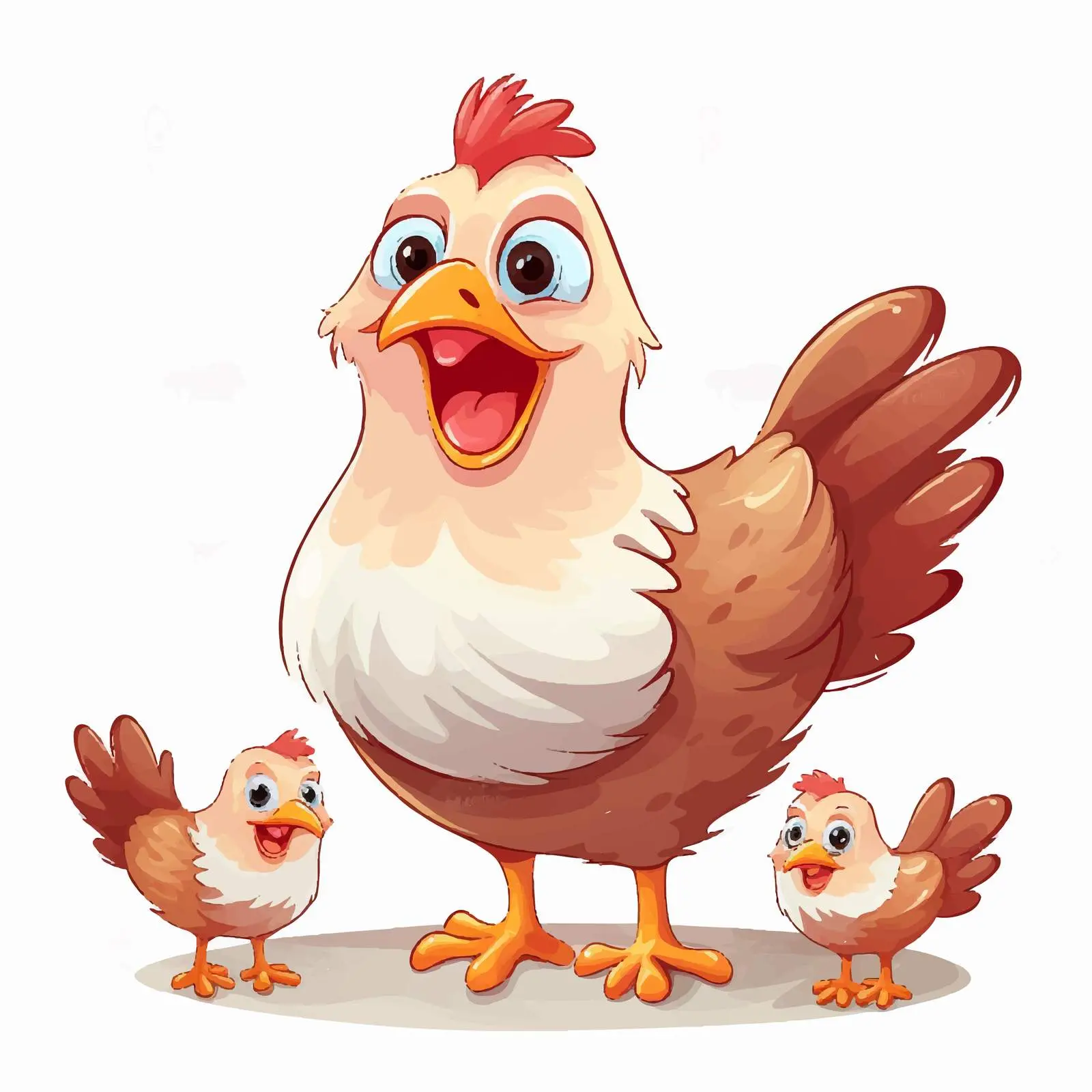 Mother Hen Vector Illustration on White Background — free download from Dotvec
