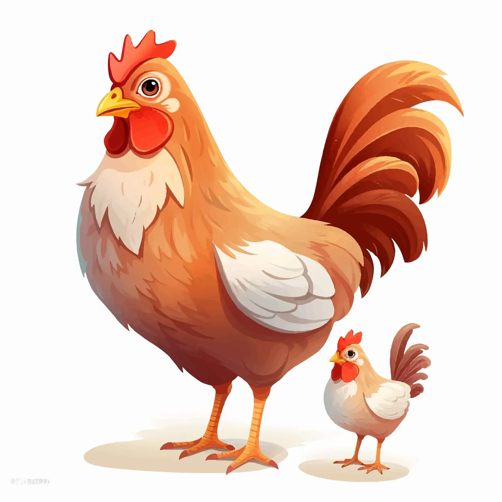 Mother Hen Illustration on White Background – free chicken illustration image from Dotvec
