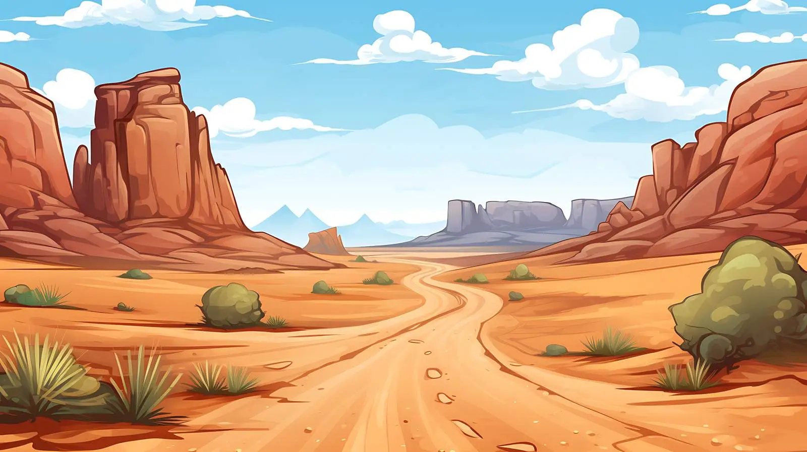 Desert Narrow Road Illustration — free download from Dotvec