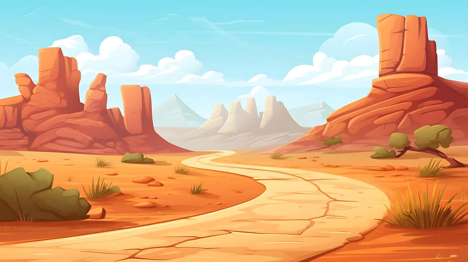 Desert Narrow Road Illustration — free download from Dotvec