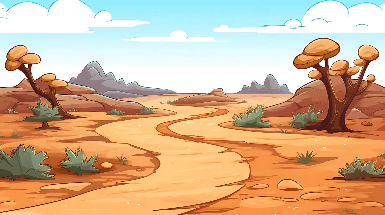 Desert Narrow Road Illustration — free download from Dotvec