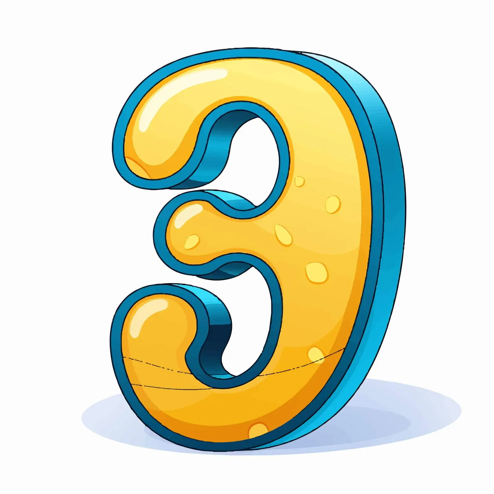 Cartoon Number Illustration on White Background — free download from Dotvec