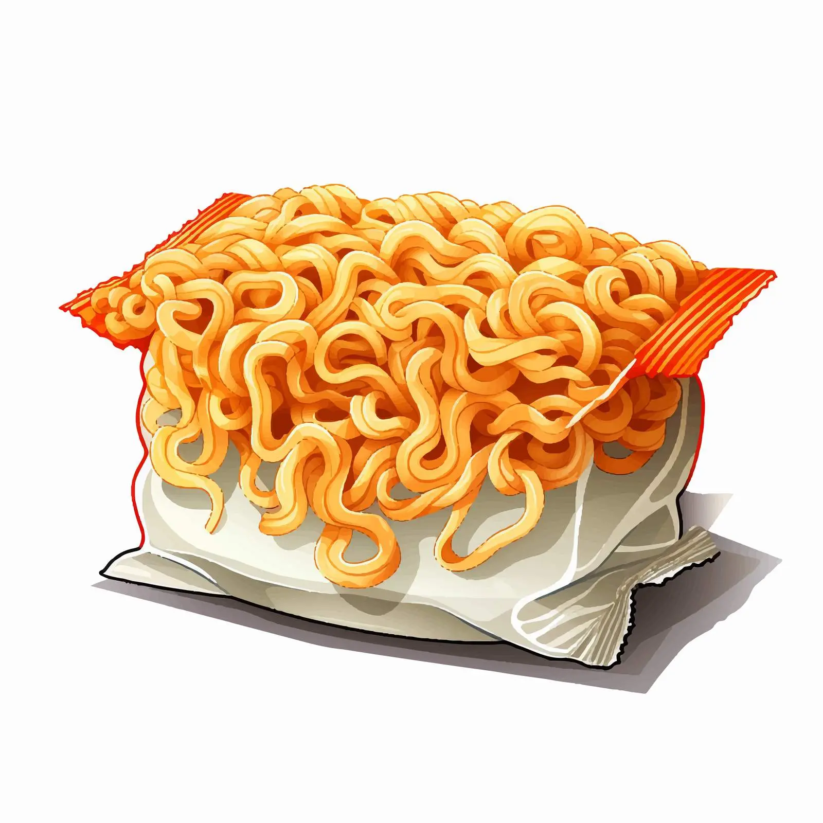 Instant Noodles Pack Illustration on White Background — free download from Dotvec