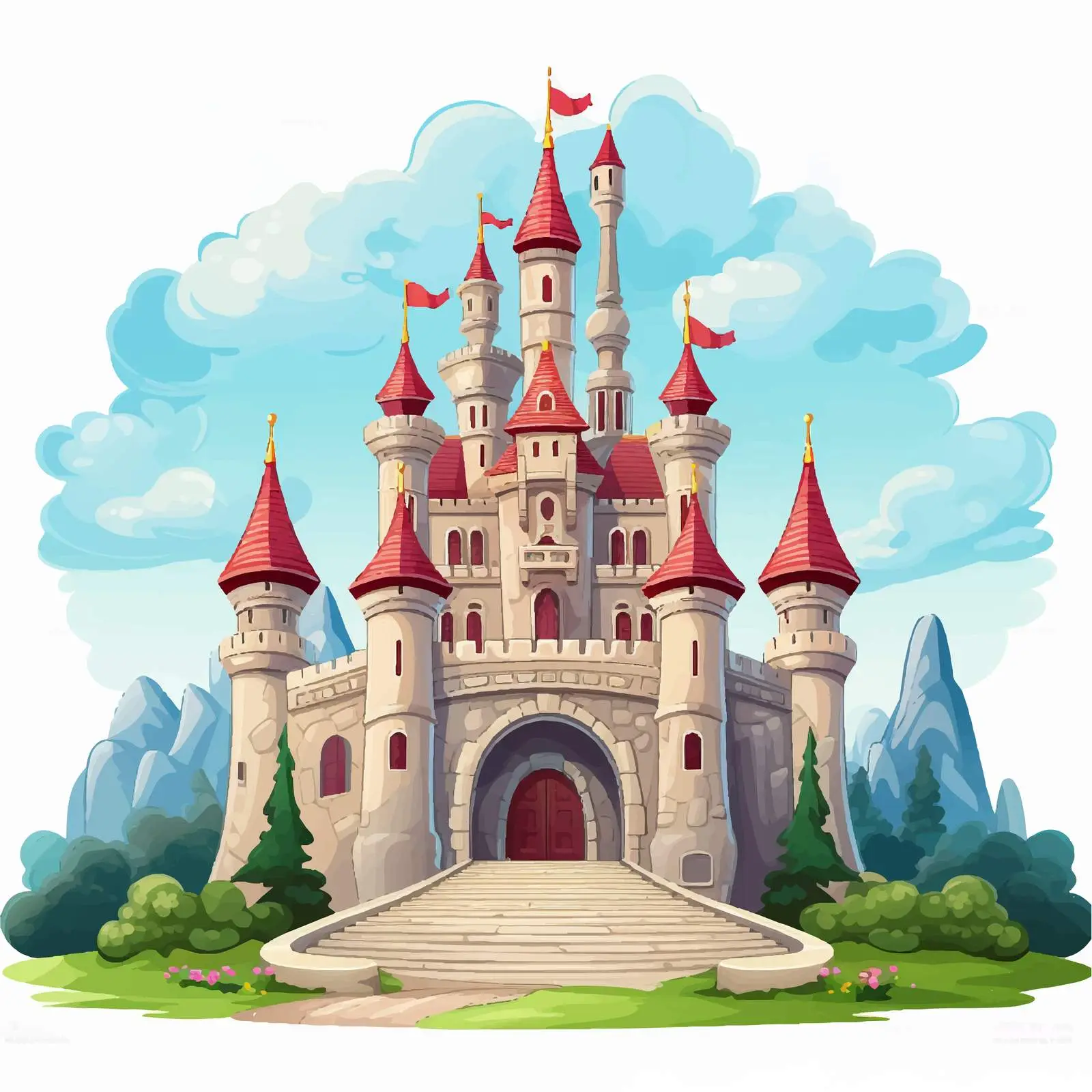 Castle Illustration on White Background — free download from Dotvec