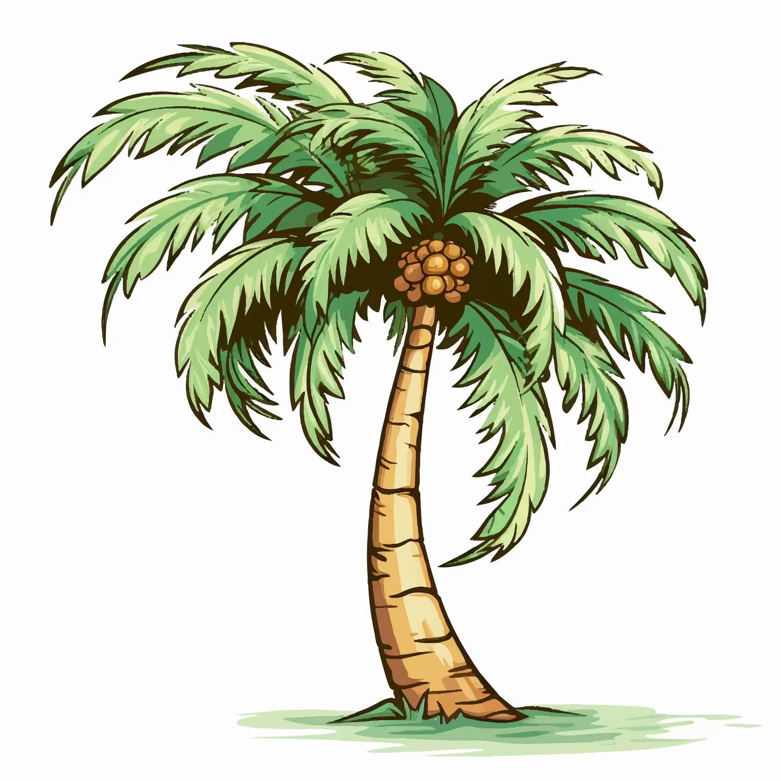Cartoon Vector Illustration of a Palm Tree — free download from Dotvec