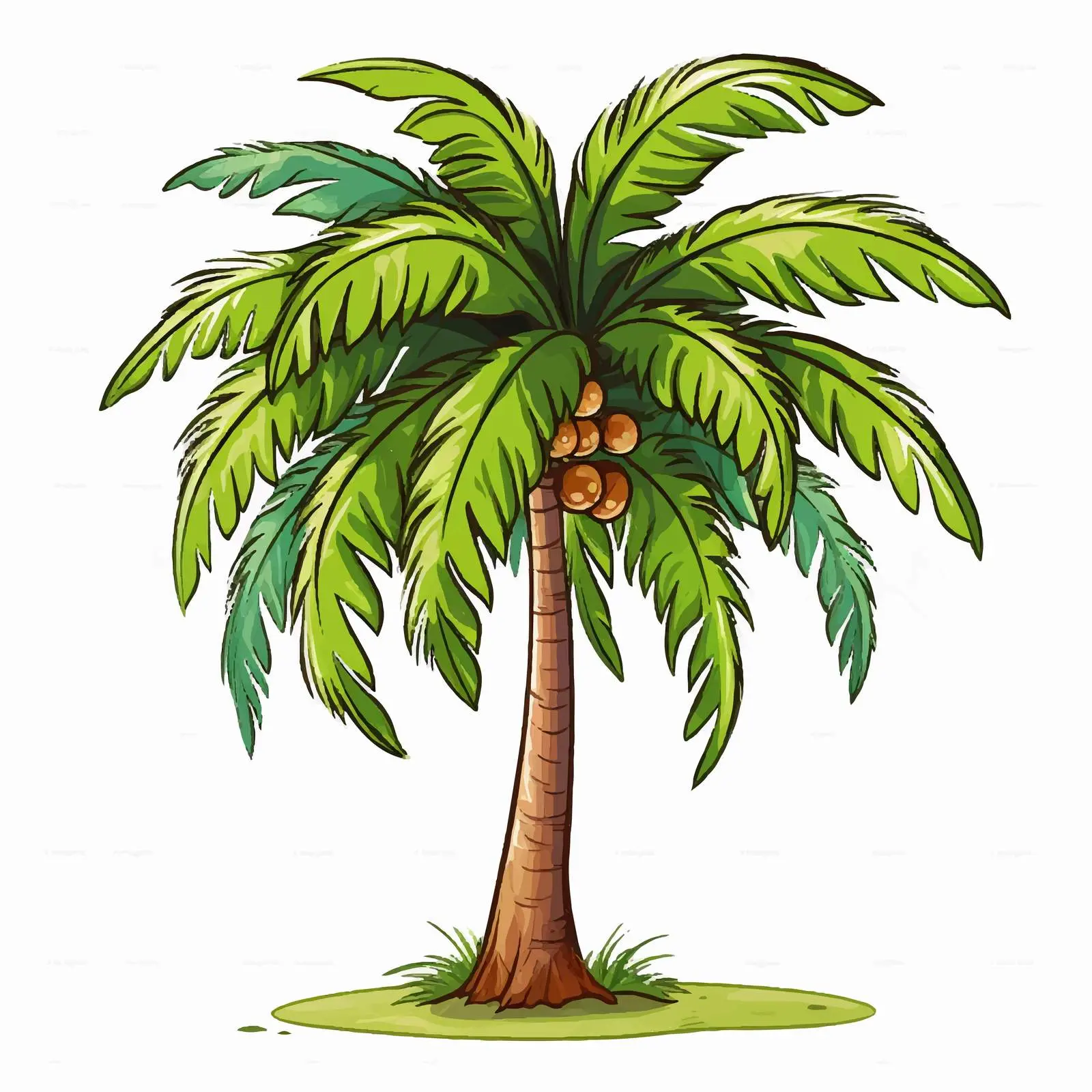 Cartoon Palm Tree Vector Illustration — free download from Dotvec