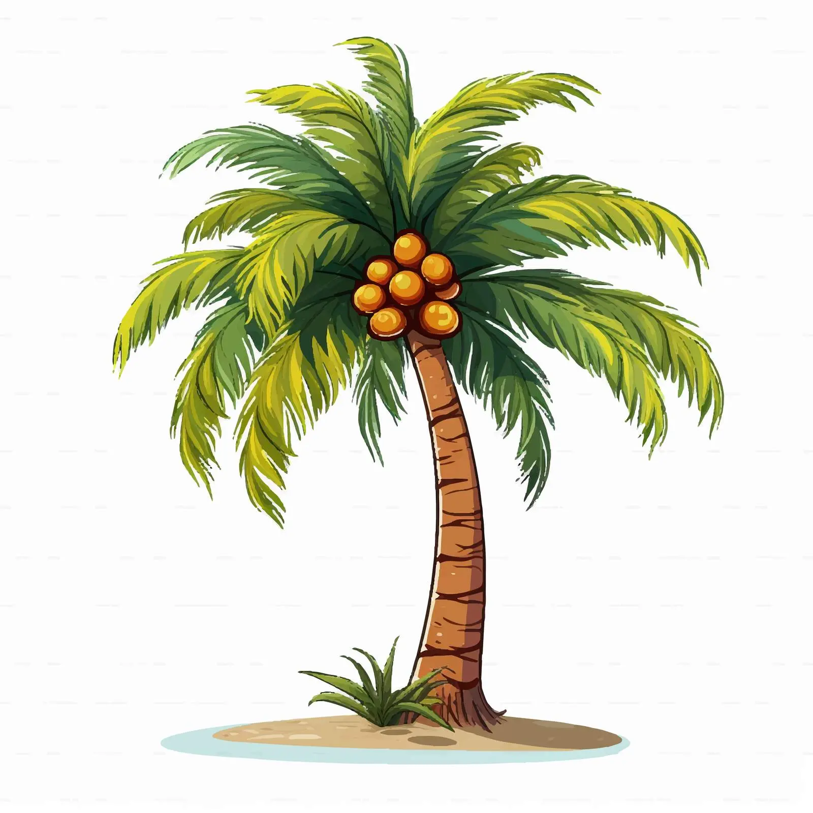 Cartoon Palm Tree Vector Illustration — free download from Dotvec