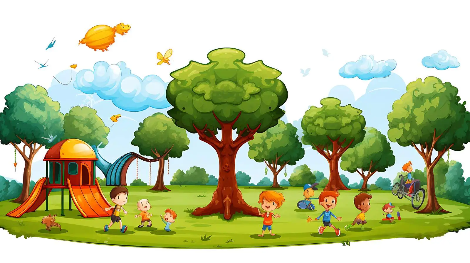 Playful Park Scene with Children — free download from Dotvec