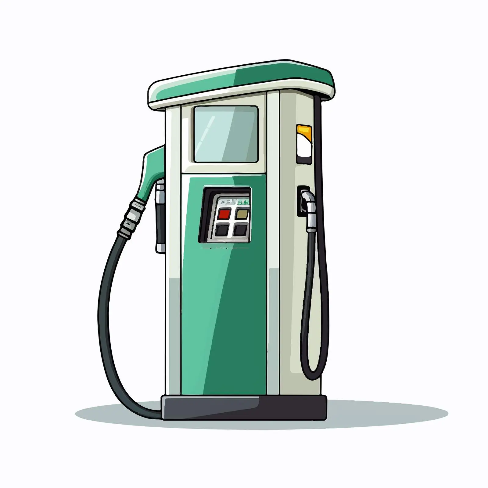Cartoon Petrol Pump Illustration on Road — free download from Dotvec