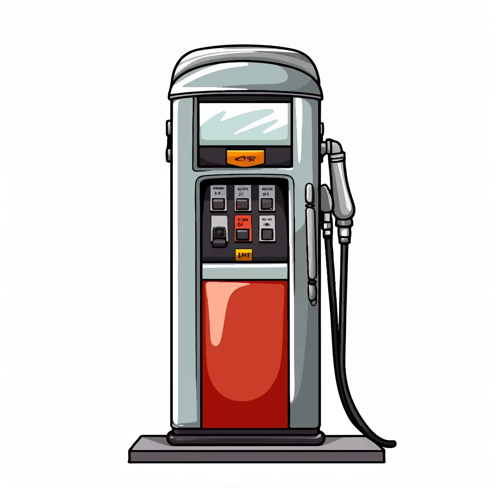 Cartoon Petrol Pump Illustration on Road – free service station image from Dotvec