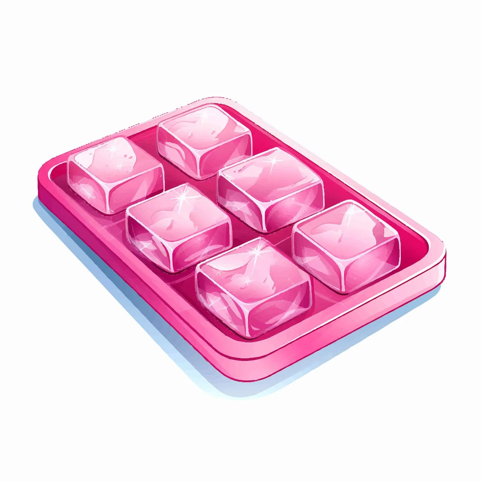 Pink Ice Tray Illustration on White Background — free download from Dotvec