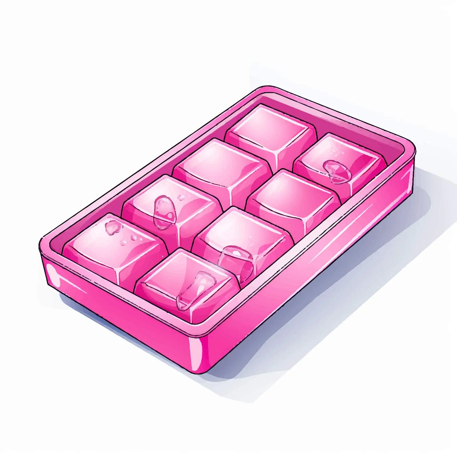 Pink Ice Tray Illustration on White Background — free download from Dotvec