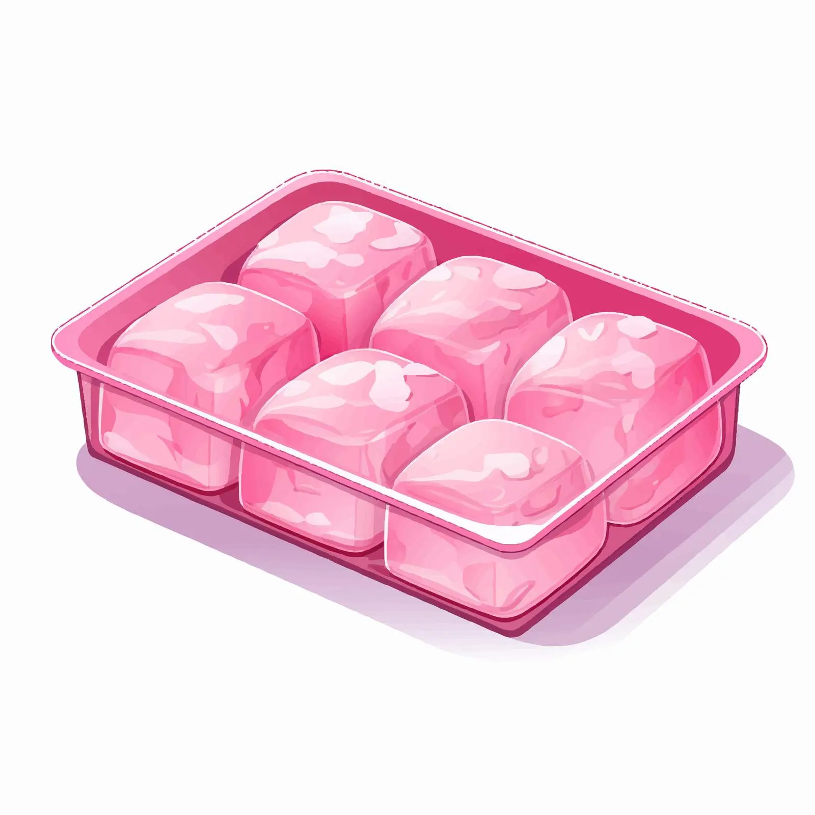 Pink Ice Tray Illustration on White Background — free download from Dotvec