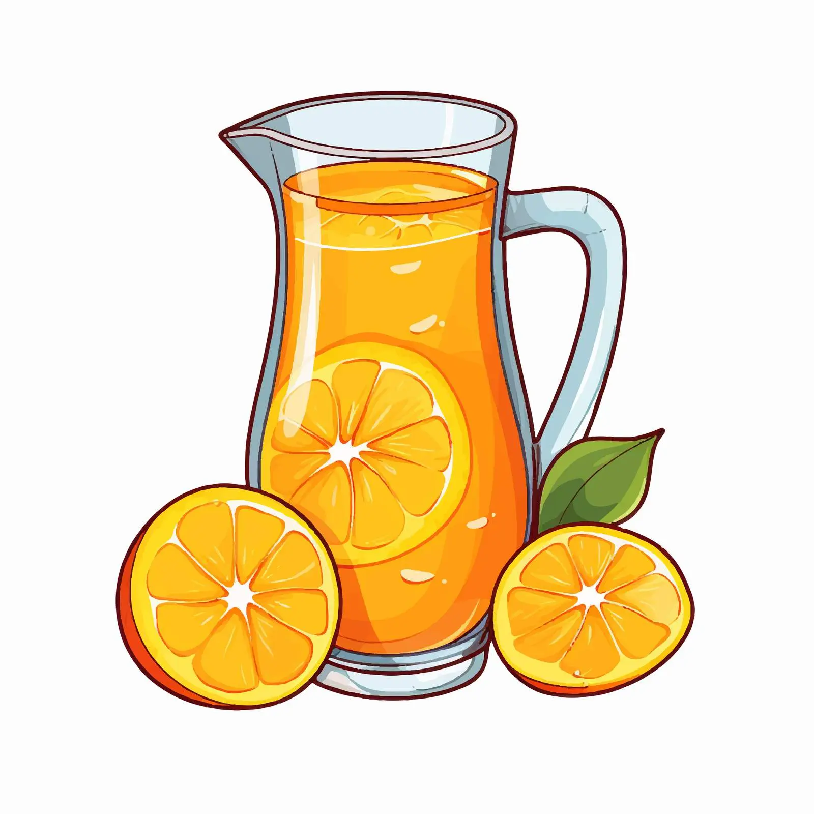 Fresh Orange Juice Pitcher Illustration — free download from Dotvec
