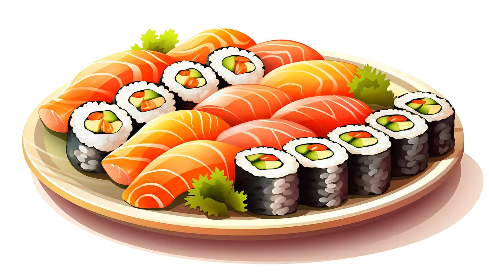 Sushi Plate on White Background — free download from Dotvec
