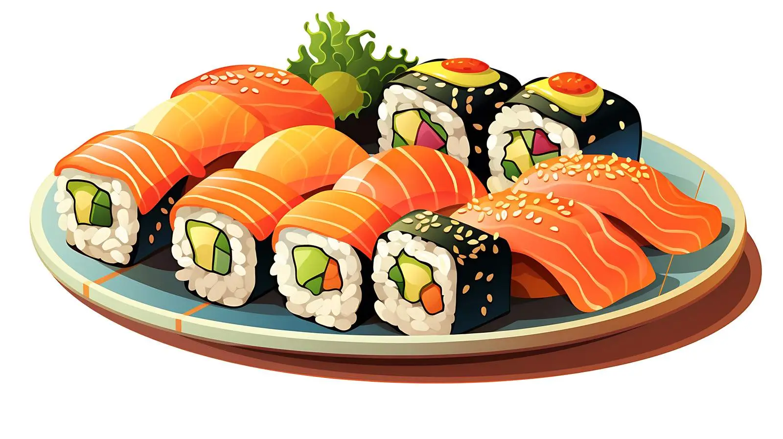 Sushi Plate on White Background — free download from Dotvec