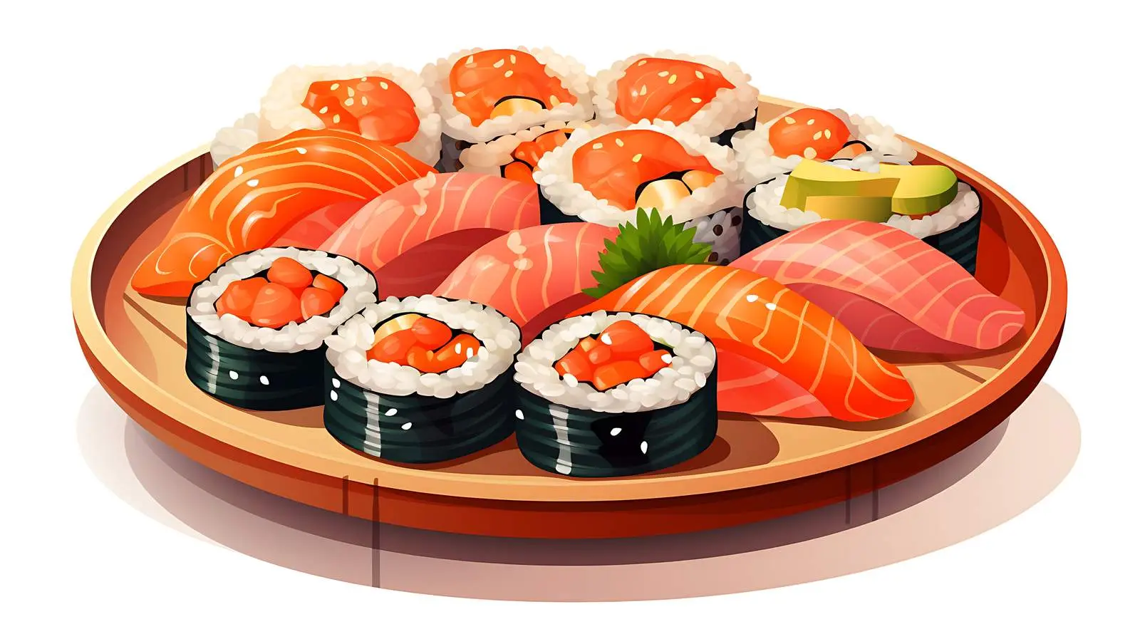 Delicious Sushi Plate on White Background — free download from Dotvec