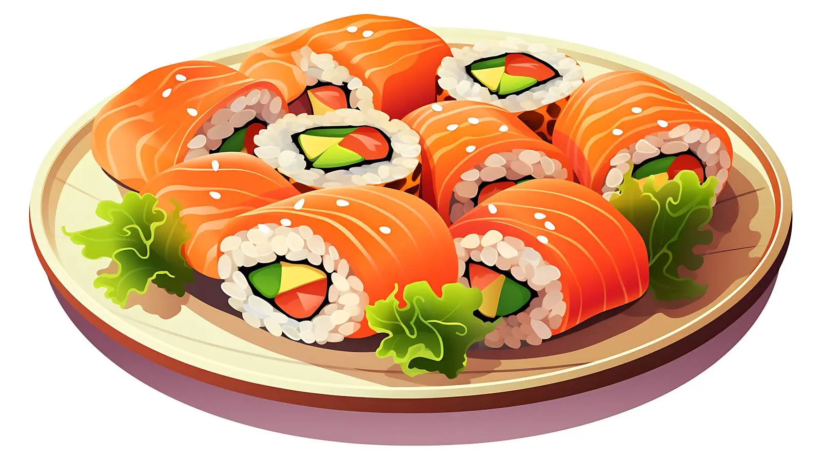 Elegant Sushi Plate on White Background — free download from Dotvec