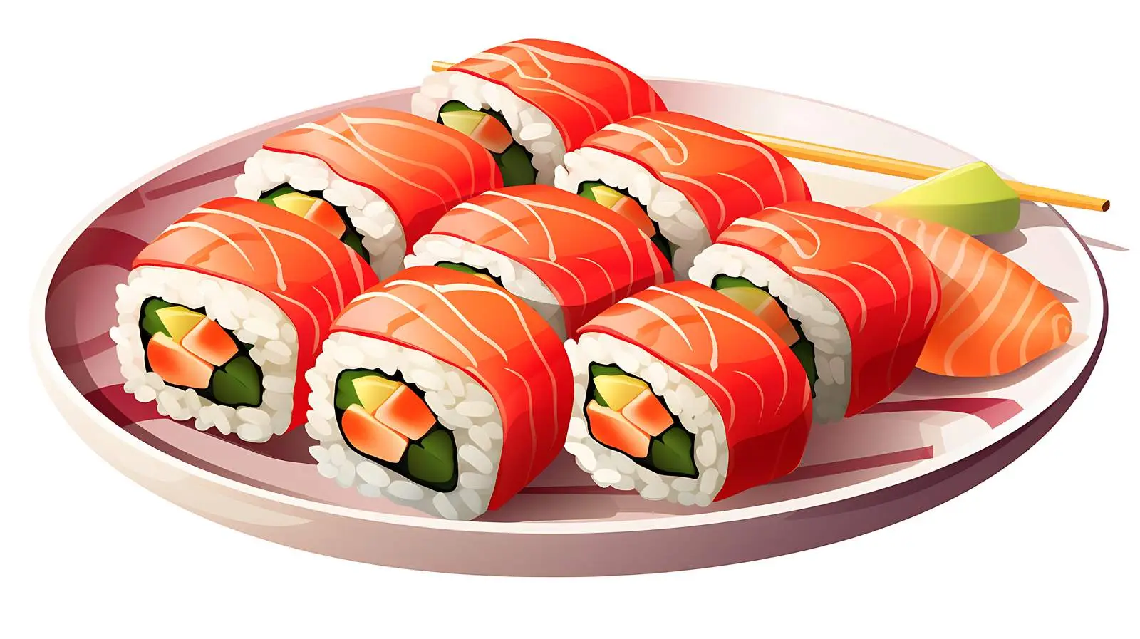 Sushi Plate on White Background — free download from Dotvec