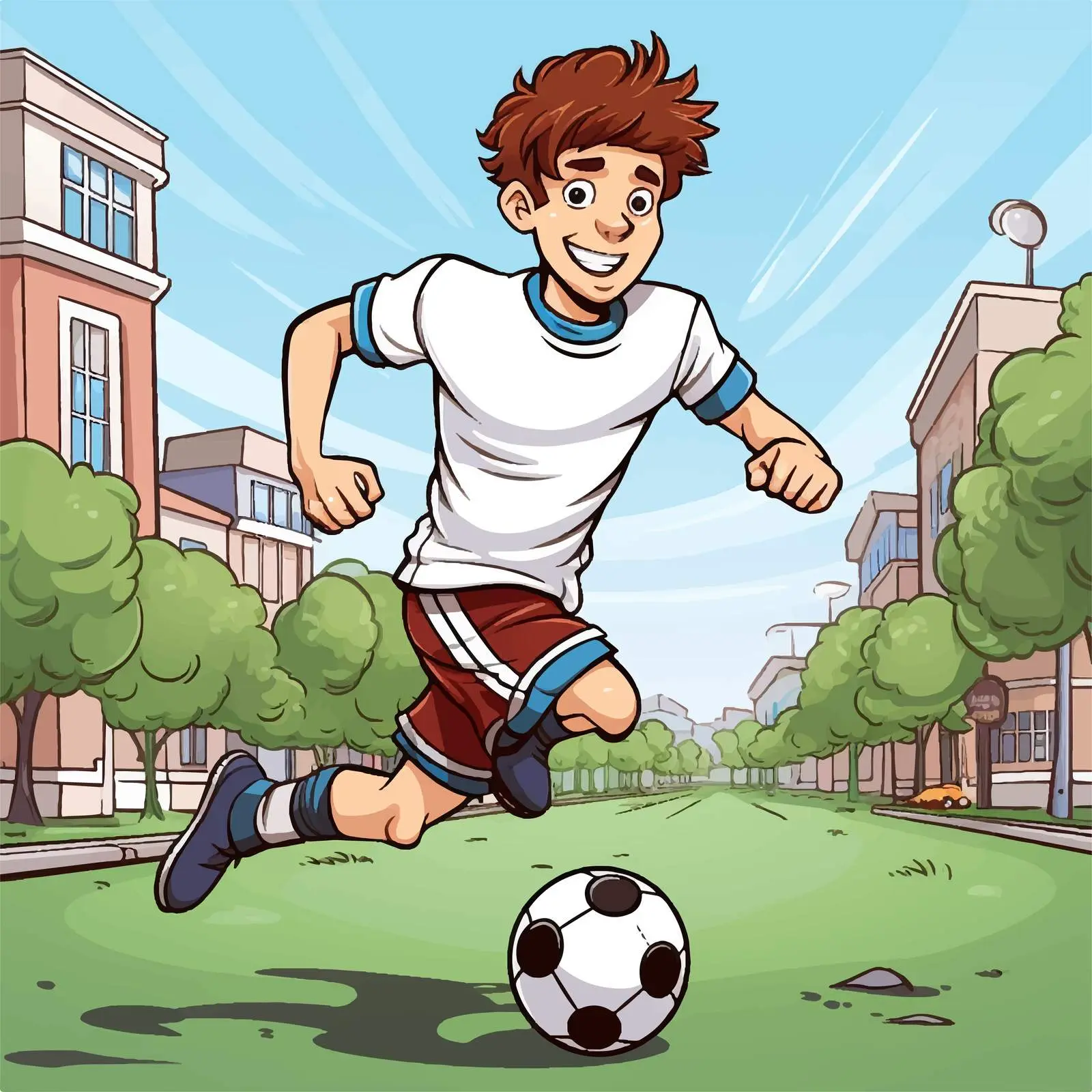 Street Soccer Player Vector Illustration — free download from Dotvec