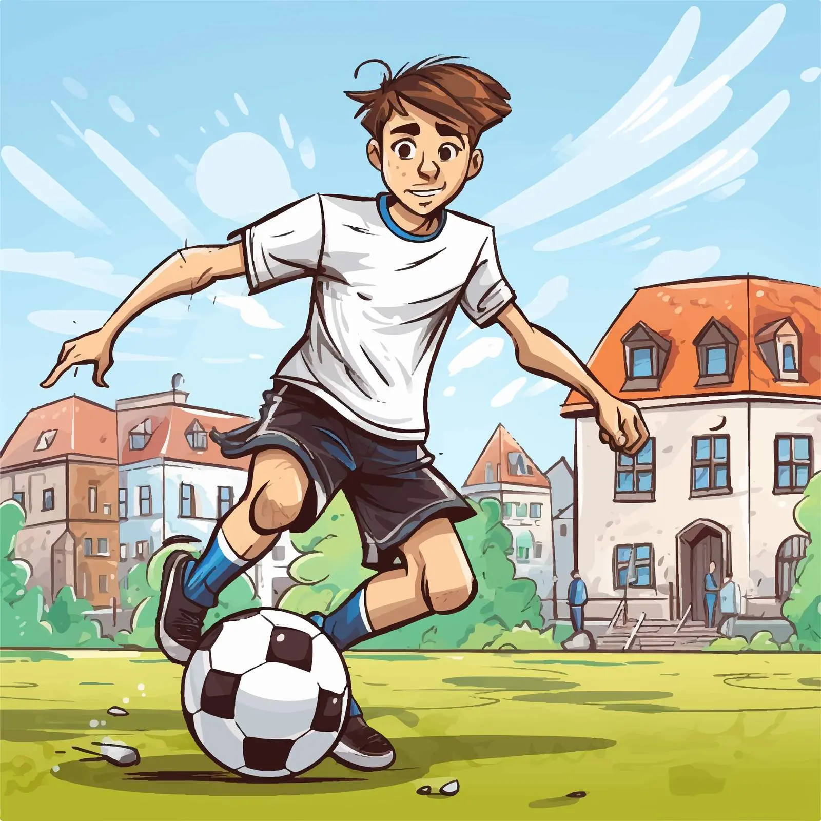Player Playing Soccer on the Street — free download from Dotvec