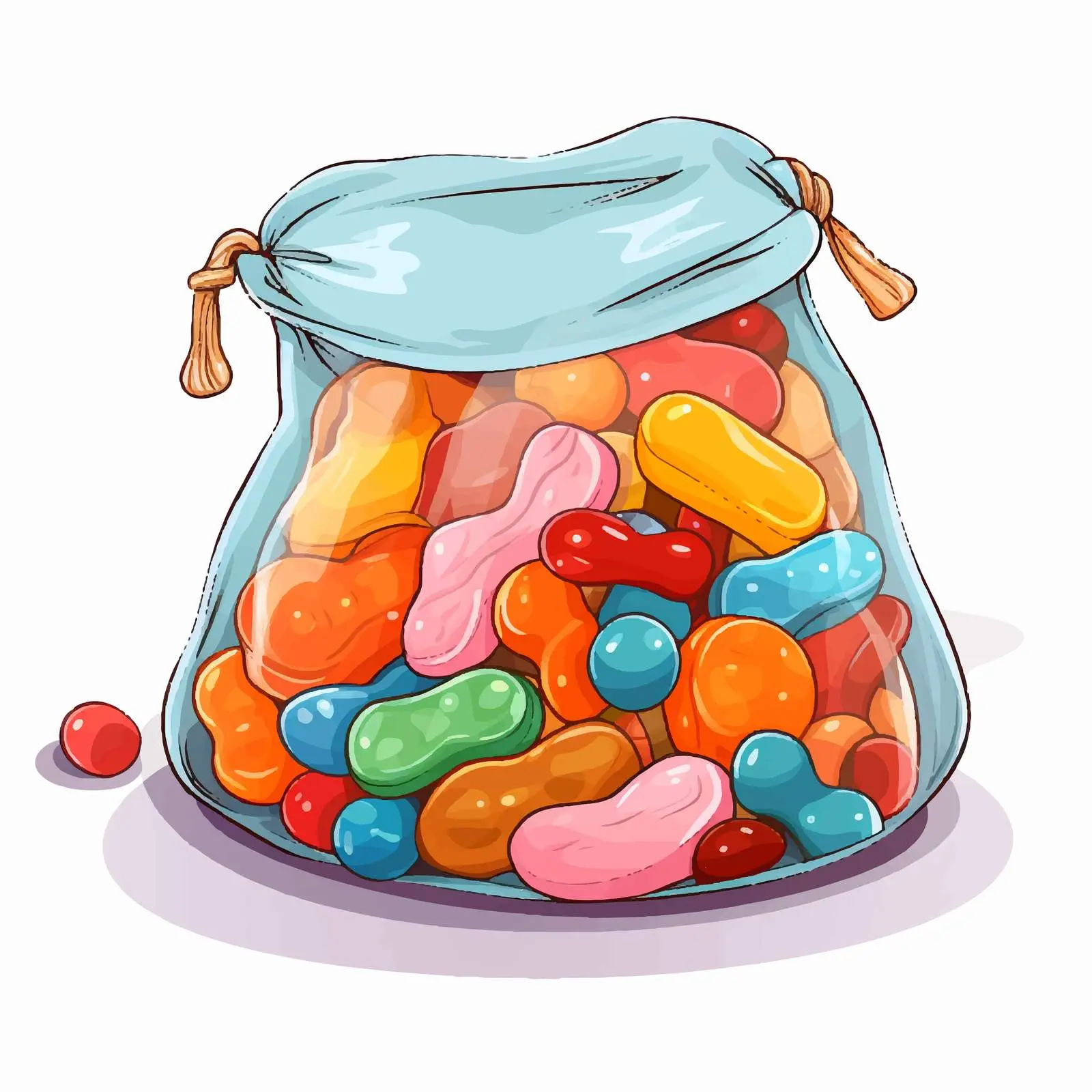 Pouch Bag of Sweets Illustration on White Background — free download from Dotvec