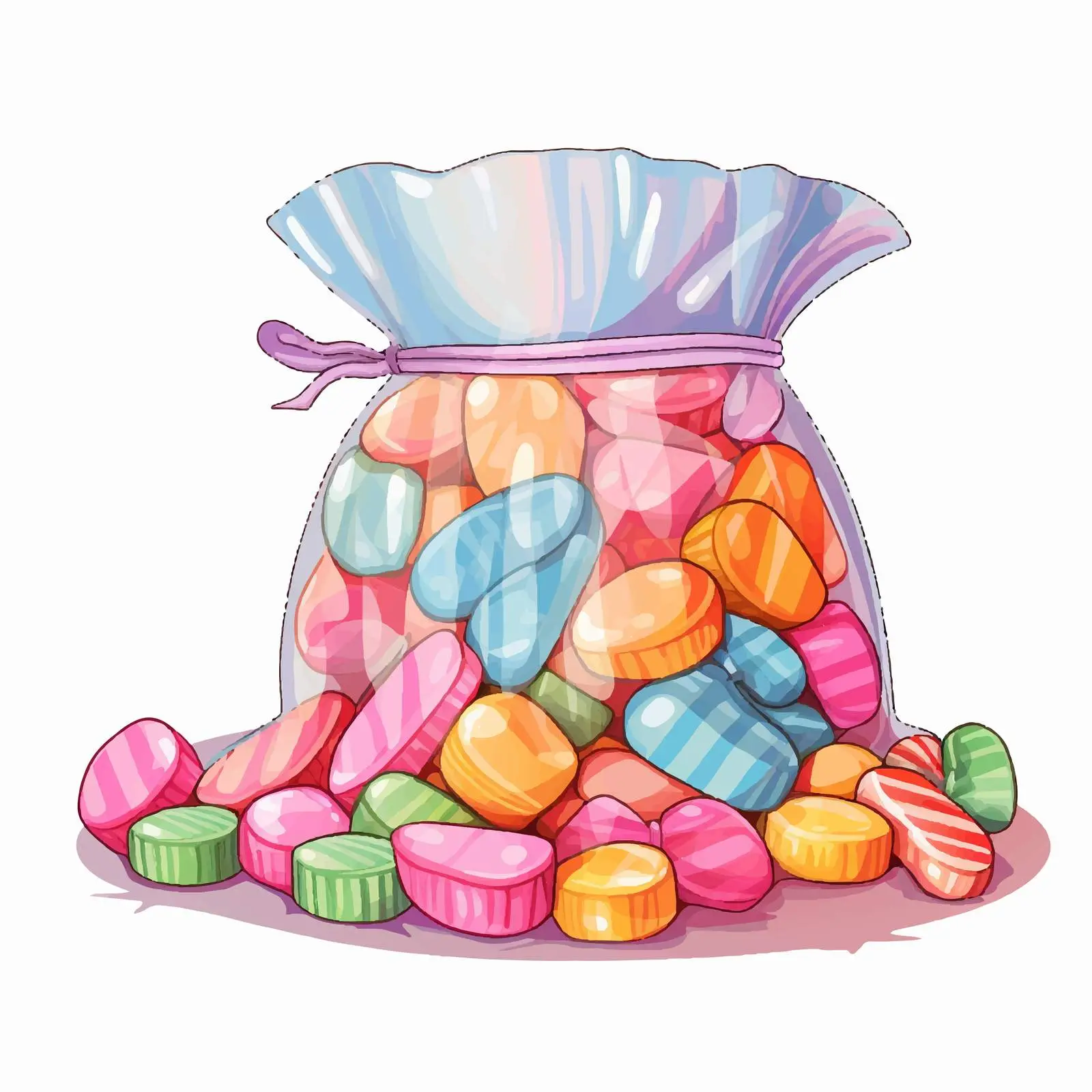 Pouch Bag of Sweets on White Background — free download from Dotvec