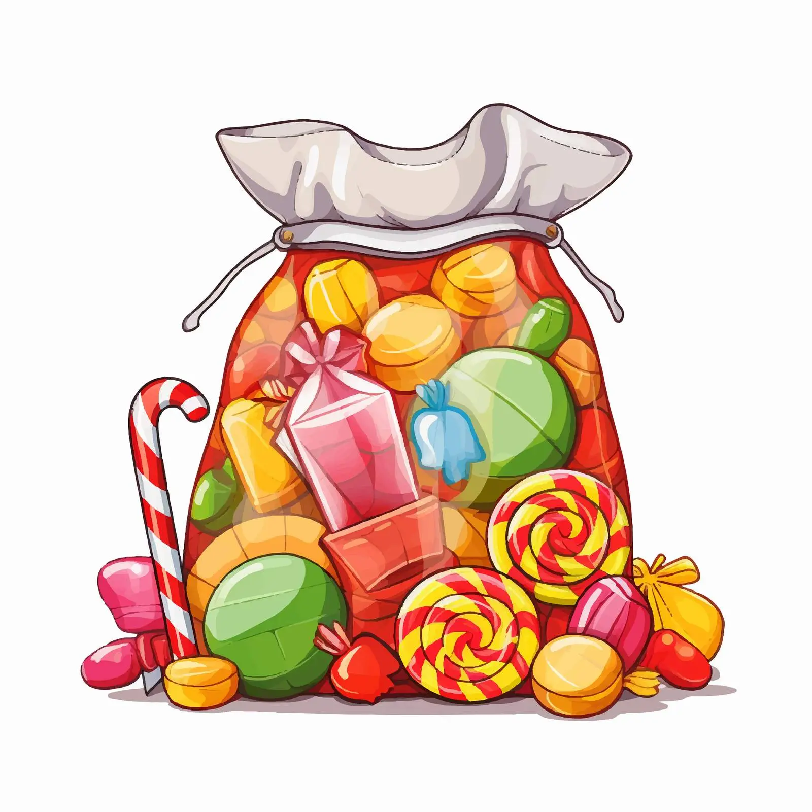 Pouch Bag of Sweets on White Background — free download from Dotvec