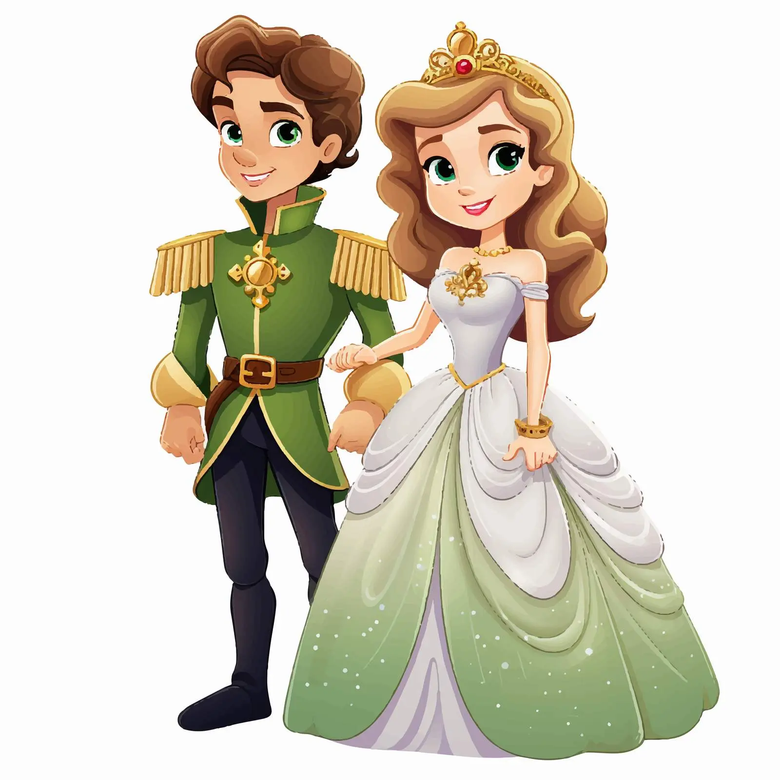 Prince and Princess Cartoon Vector Illustration — free download from Dotvec