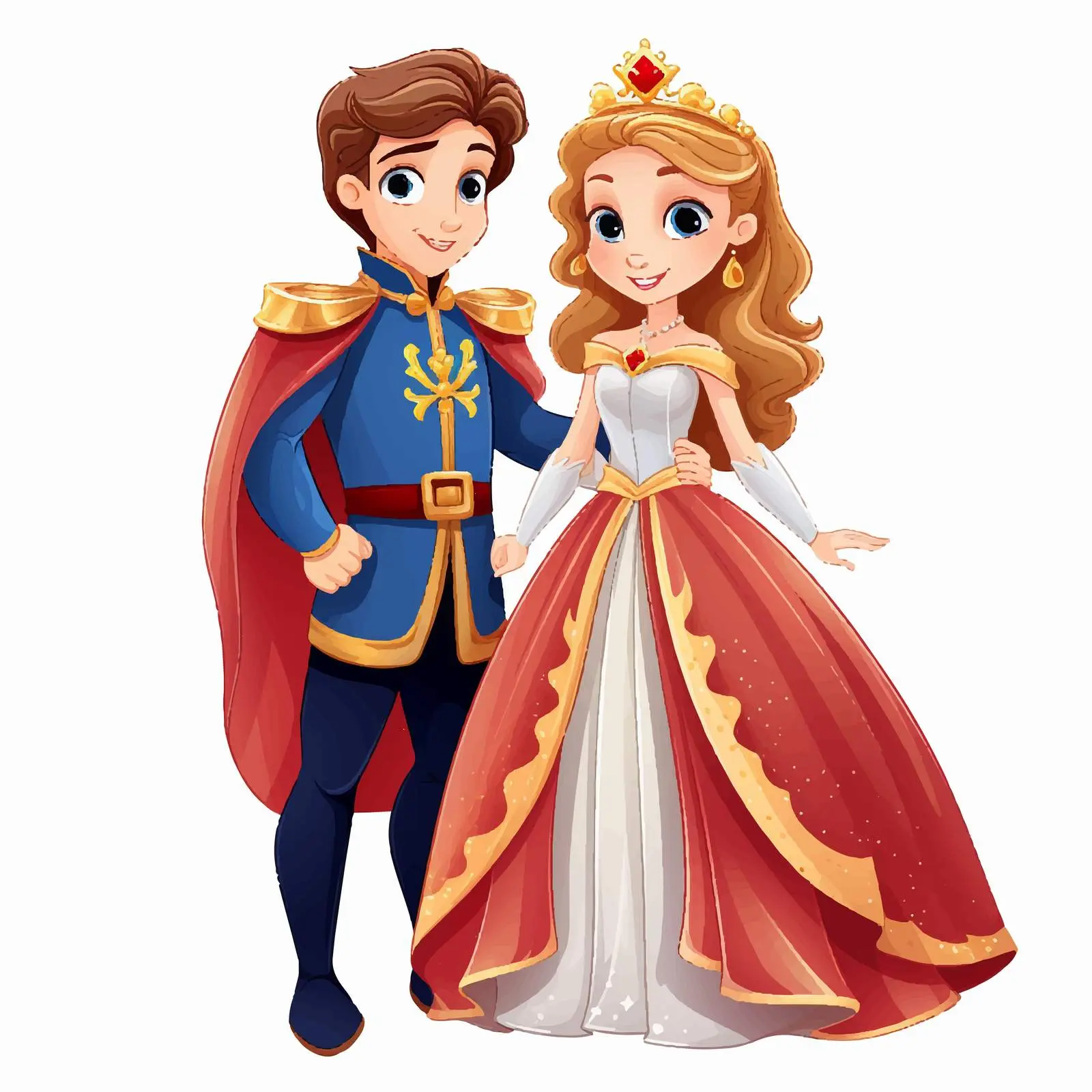 Prince and Princess Cartoon Illustration Vector — free download from Dotvec
