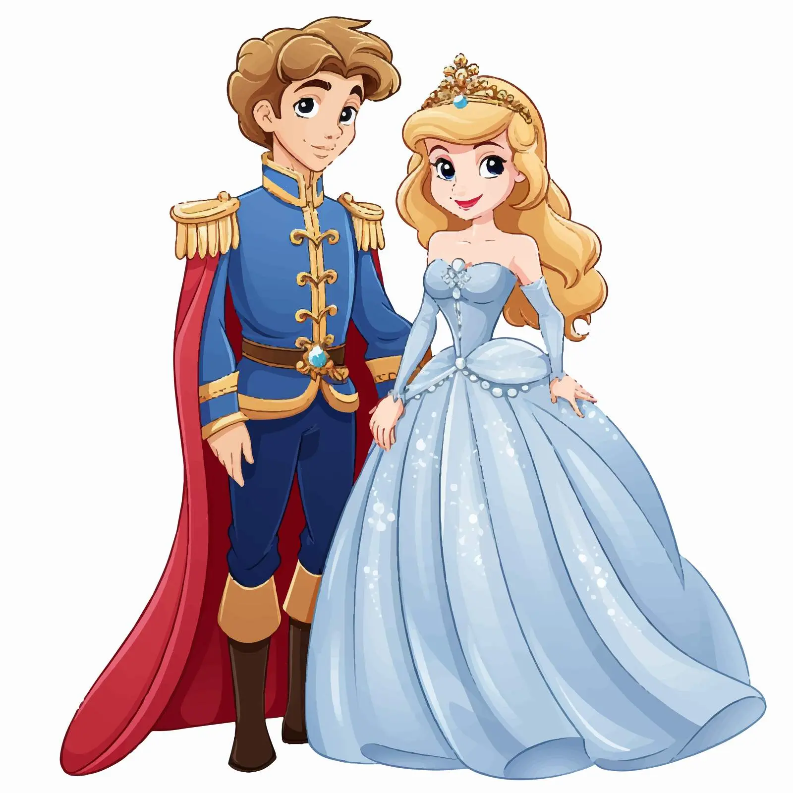 Prince and Princess Cartoon Vector Illustration — free download from Dotvec