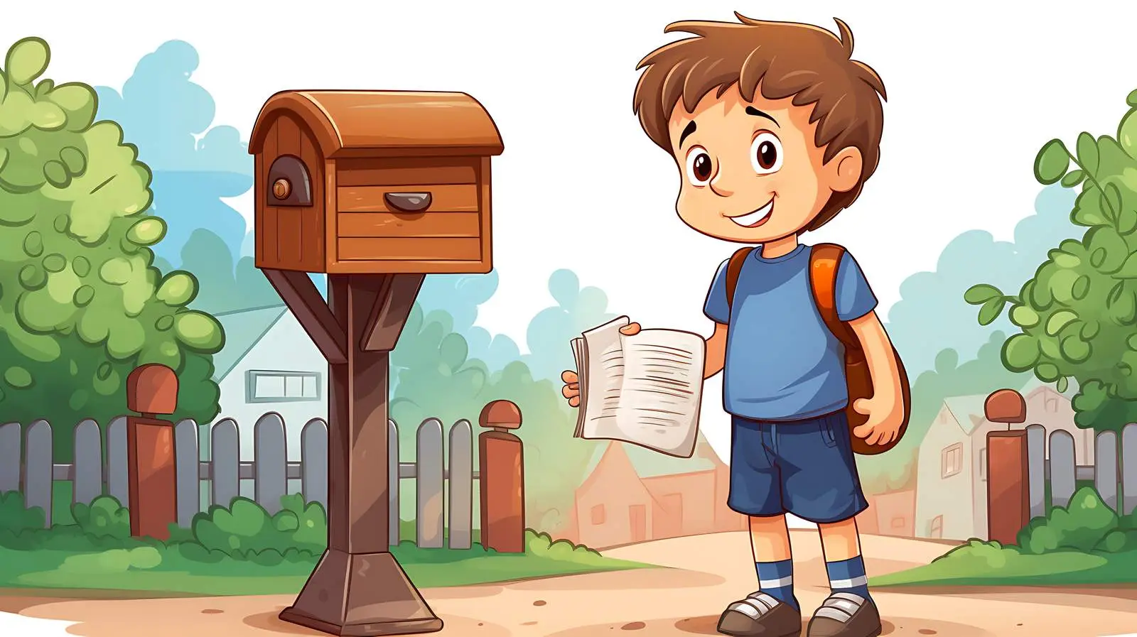 School Pupil Street Mailbox Illustration — free download from Dotvec
