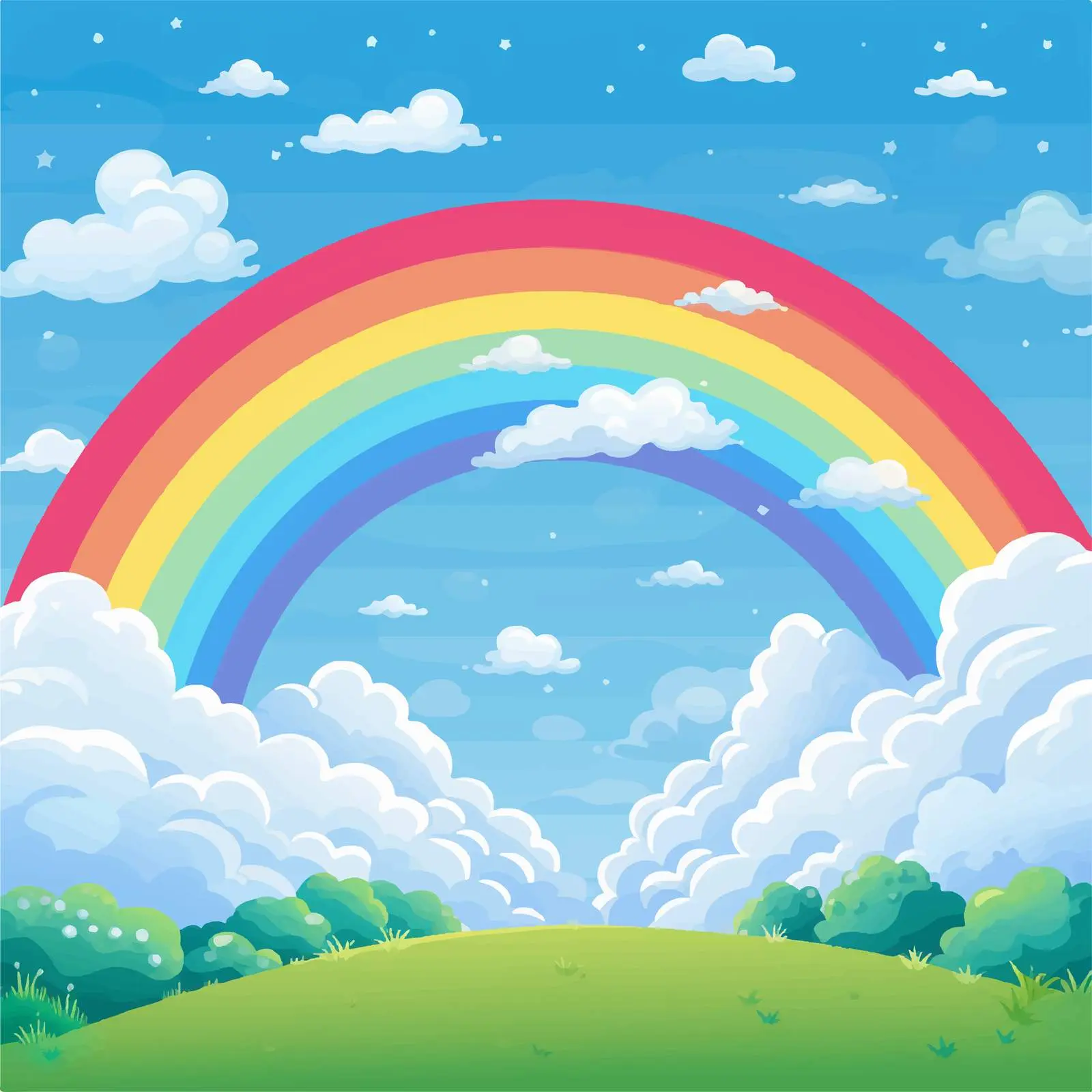 Rainbow in the Sky Cartoon Vector Illustration — free download from Dotvec