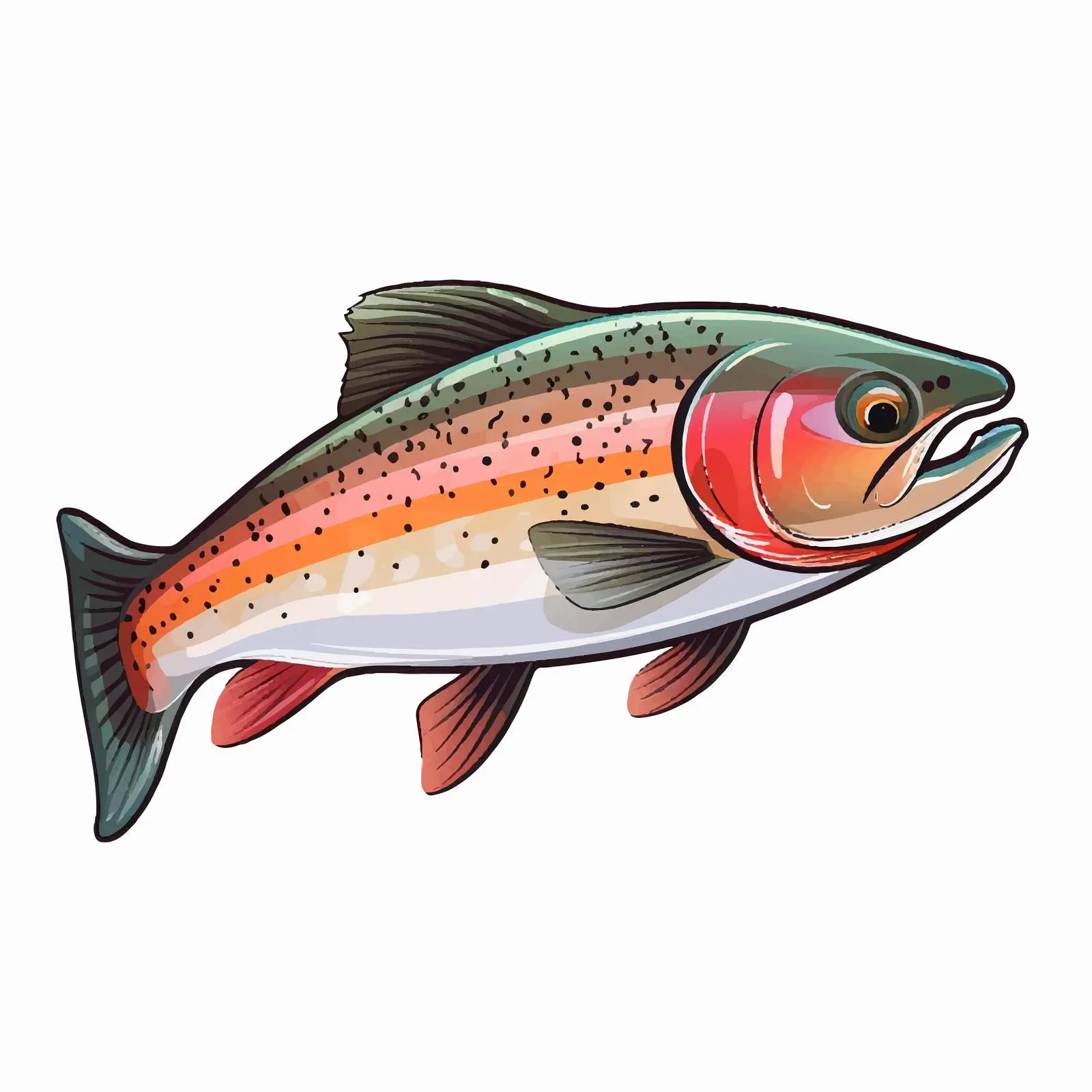 Colorful Rainbow Trout Vector Illustration — free download from Dotvec