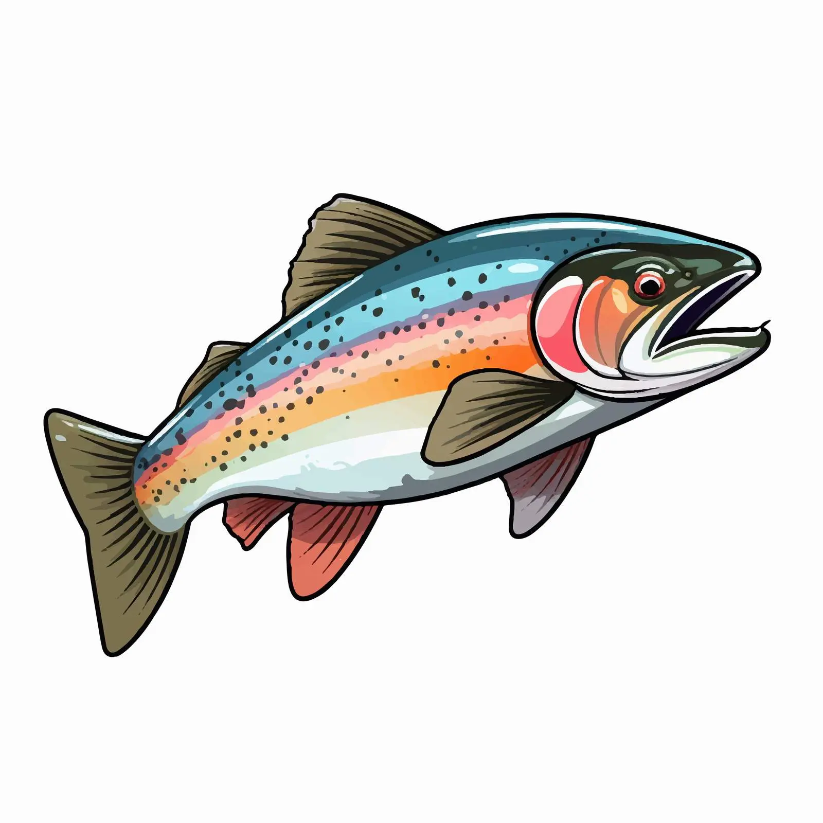 Rainbow Trout Vector Illustration in Cartoon Style — free download from Dotvec