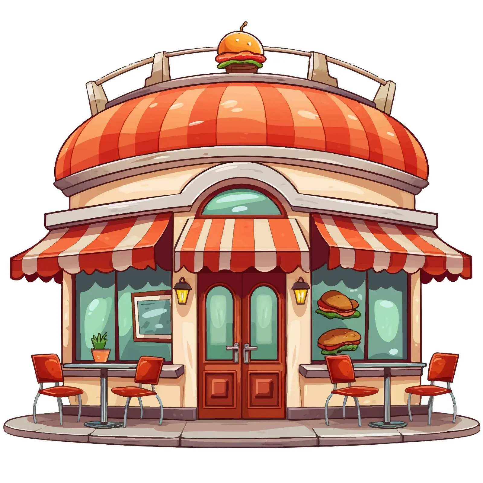 Restaurant Illustration on White Background Vector — free download from Dotvec