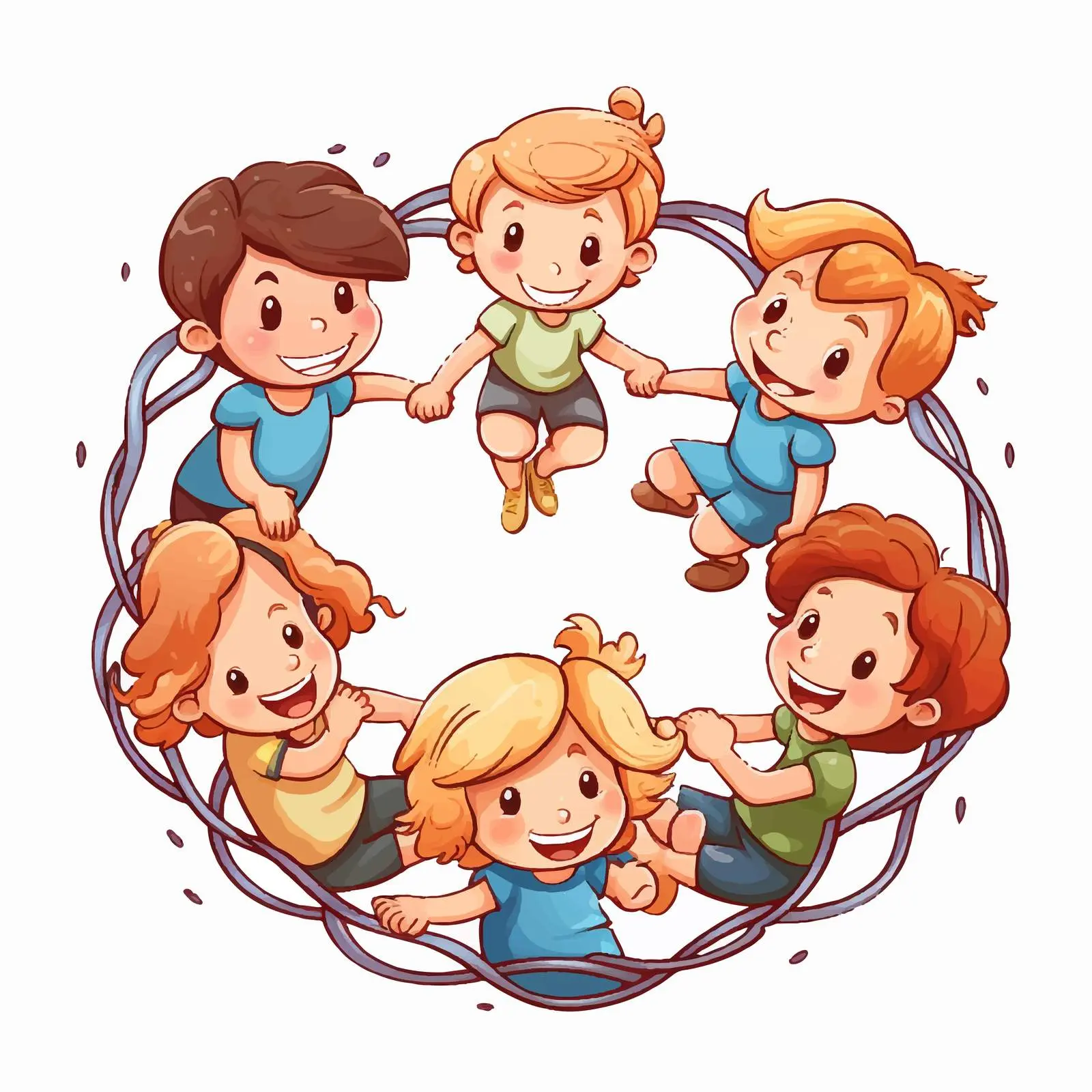 Children Holding Hands in a Joyful Circle — free download from Dotvec