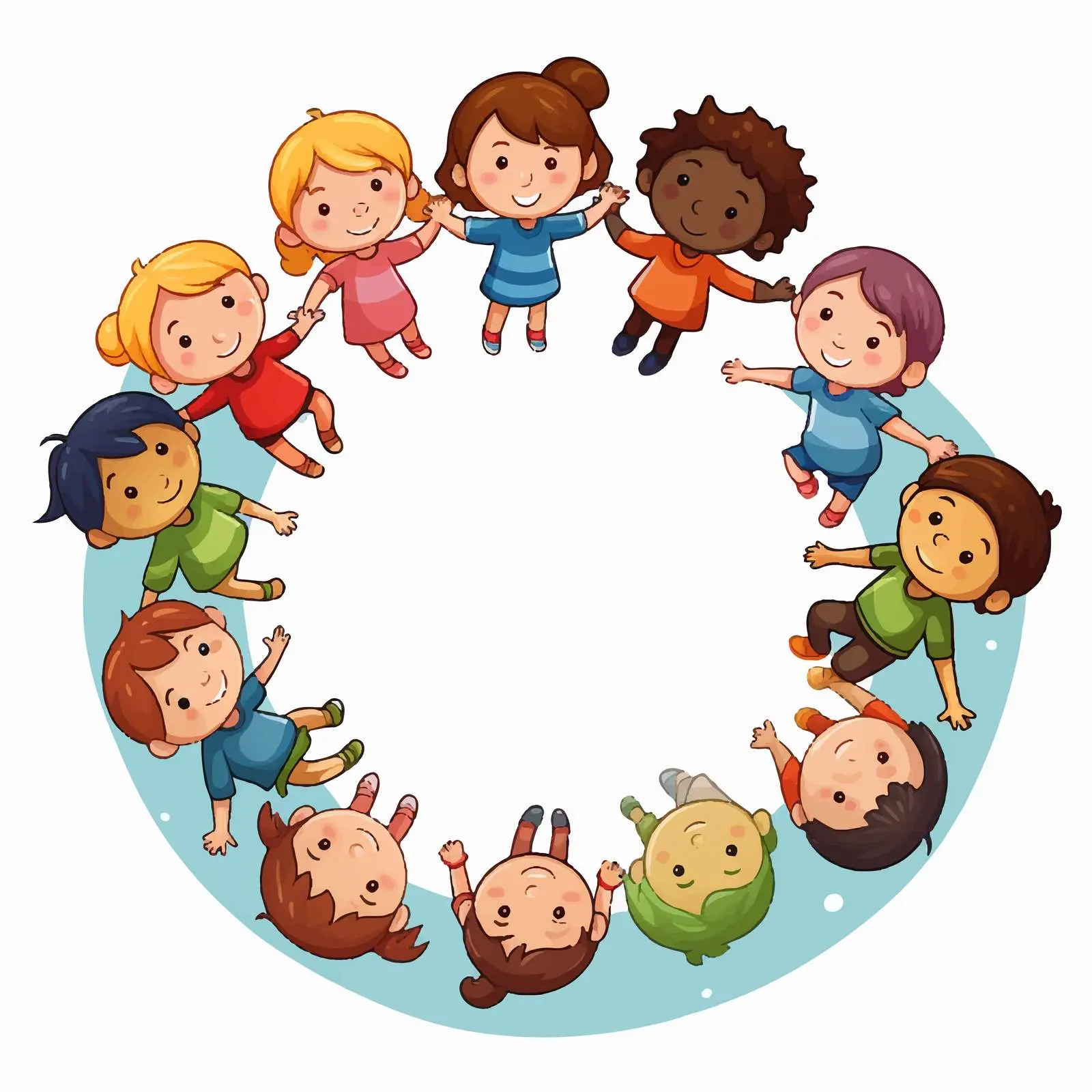 Cartoon Vector of Children Holding Hands — free download from Dotvec