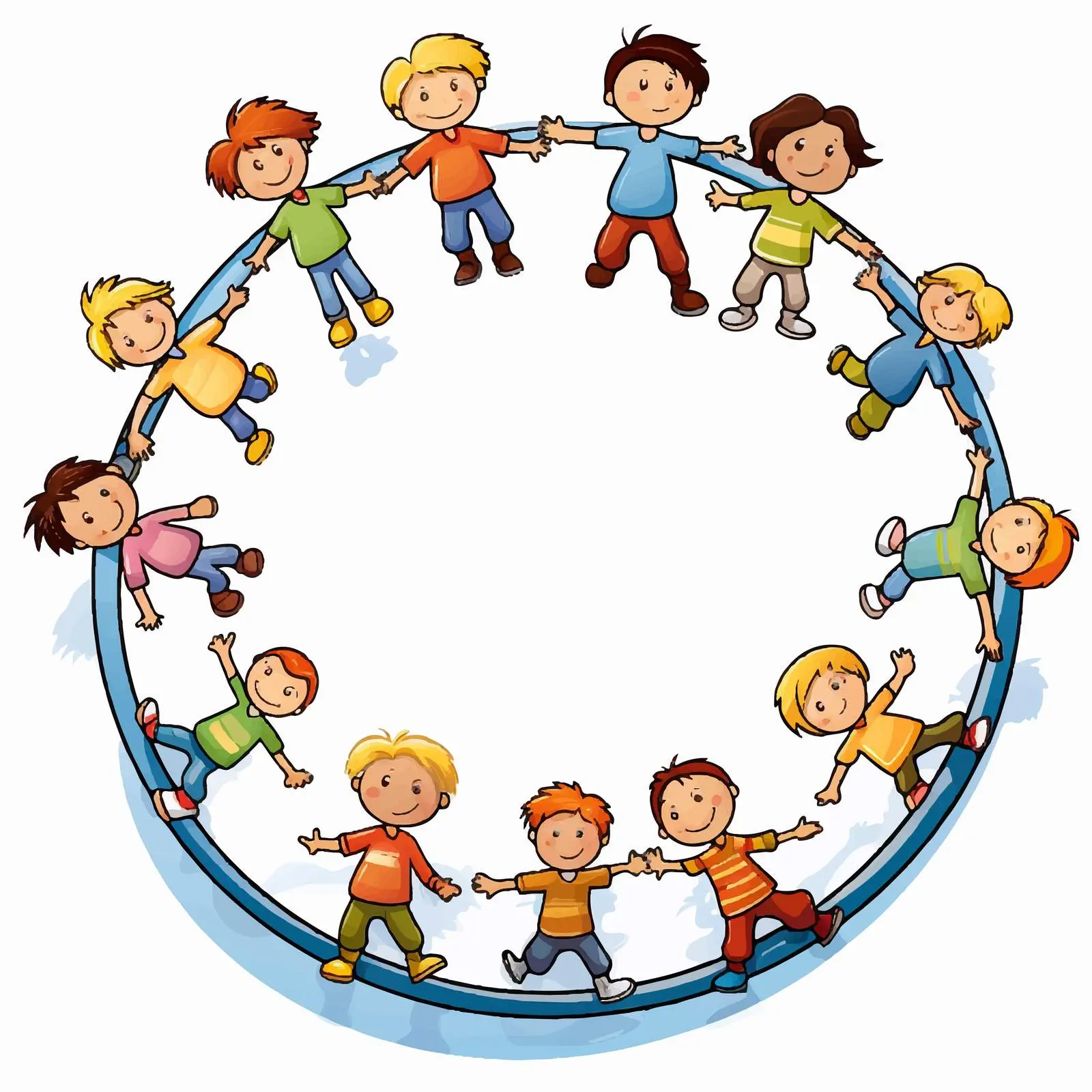 Children Holding Hands Vector Illustration — free download from Dotvec