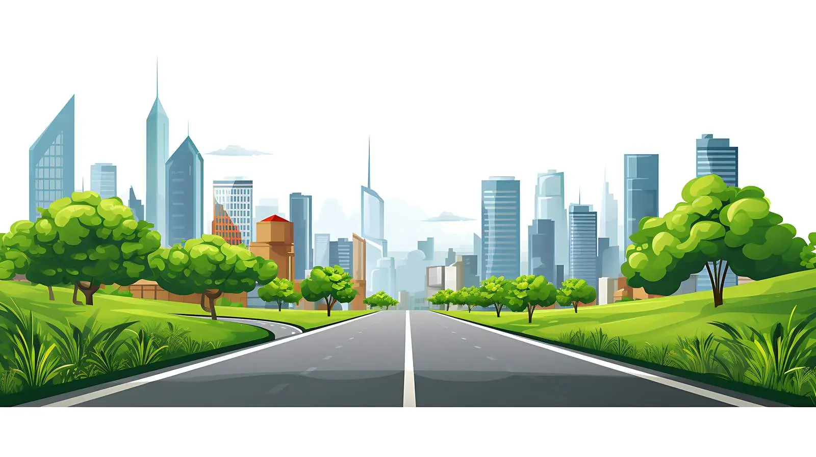 City-bound Road Illustration — free download from Dotvec