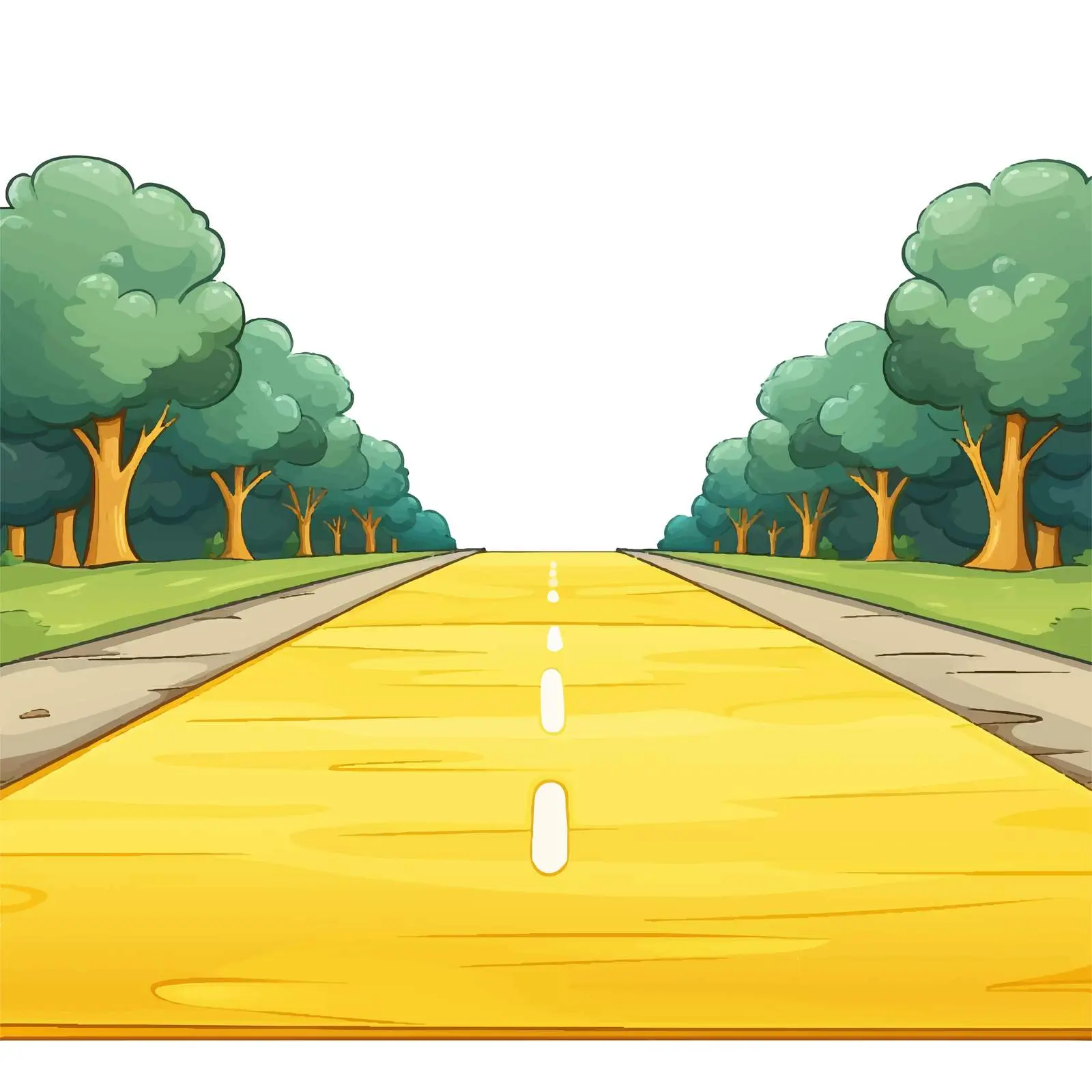 Road Illustration with Yellow Signage on White Background — free download from Dotvec