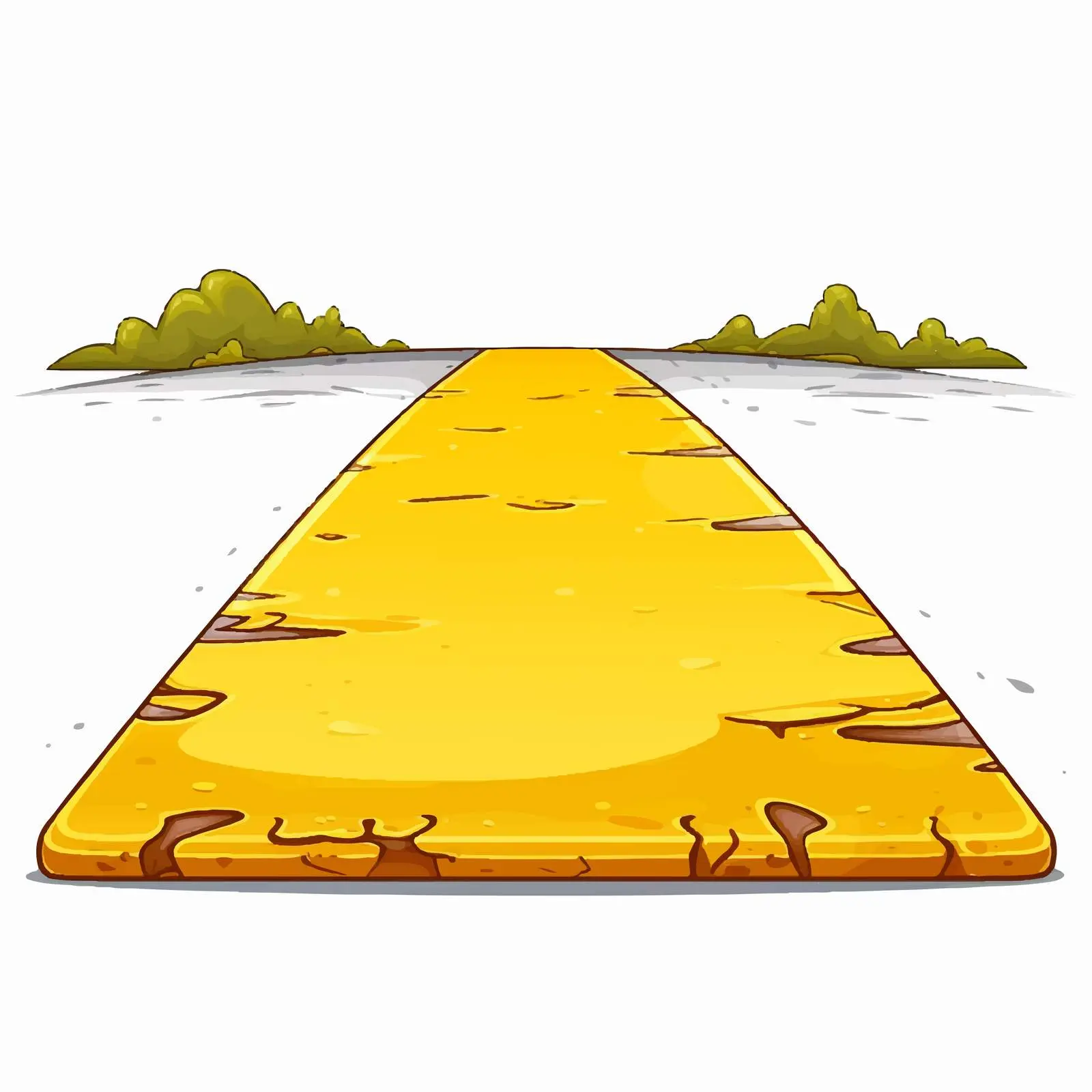 Road Illustration with Yellow Signage on White Background – free road map image from Dotvec