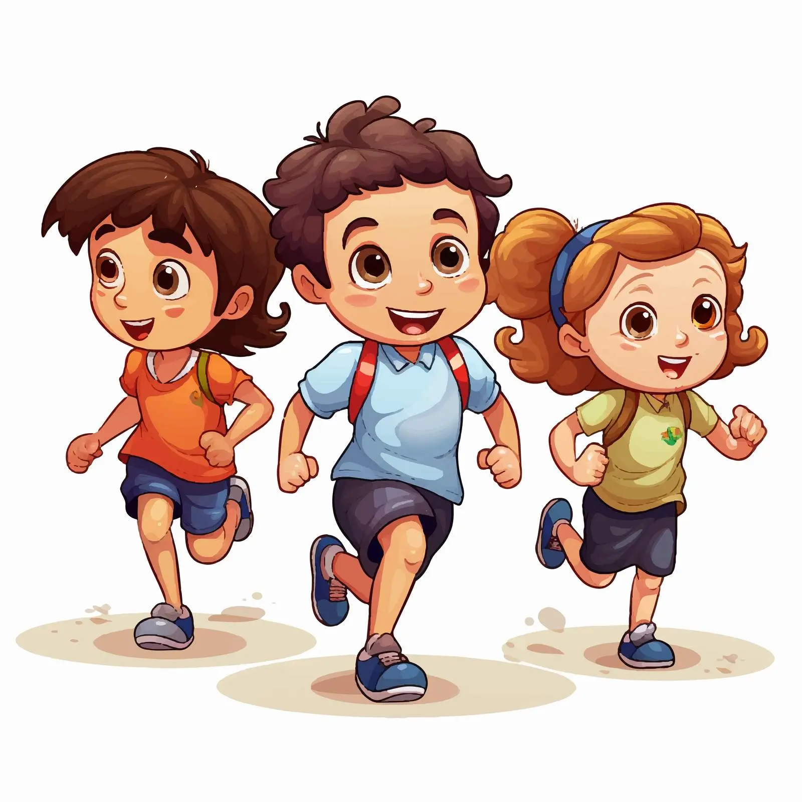Kids Running Illustration on White Background — free download from Dotvec
